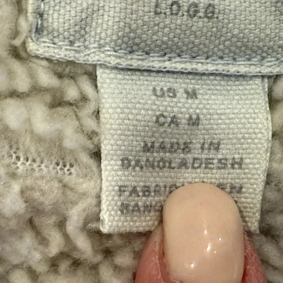 H&M Men’s Denim Stonewashed Trucker Sherpa Collar Jacket Size M Fully Lined - Picture 9 of 15